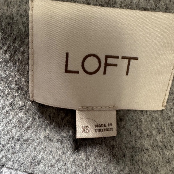 LOFT Gray Single Breasted Wool Blend Trench Coat SZ XS - Picture 3 of 9